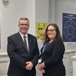 Councillor Andy Hall and Sarah Camacho, Federation Principal at Whitchurch Church of England Federation.