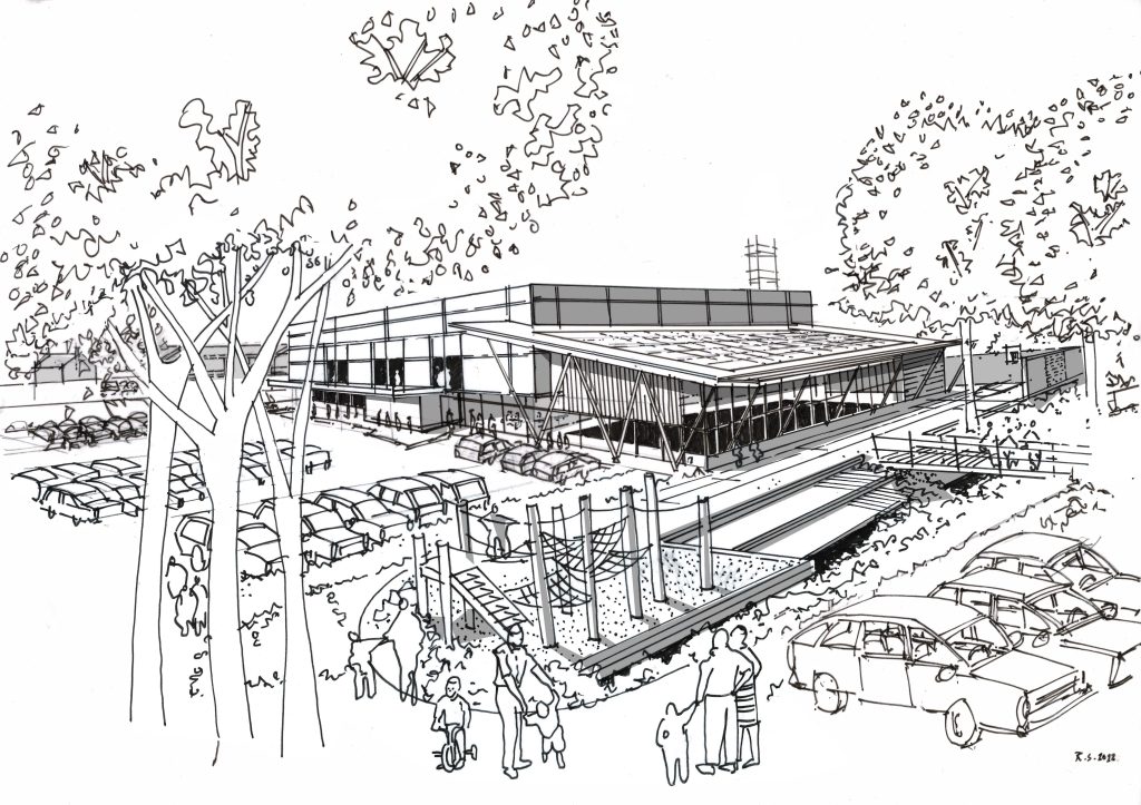 Artist's impression of new Whitchurch swimming and leisure centre