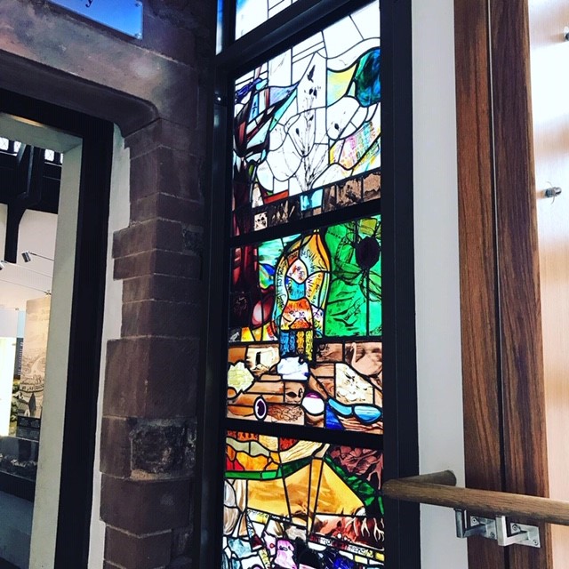 An image of the stained glass window created by artist Nathalie Hildegarde Liege that will be on display at Shrewsbury Museum and Art Gallery.