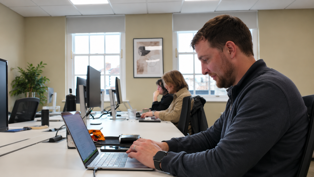 Members working alongside one another at Co-Founded in Shrewsbury
