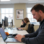 Members working alongside one another at Co-Founded in Shrewsbury