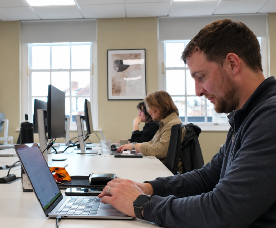 Members working alongside one another at Co-Founded in Shrewsbury