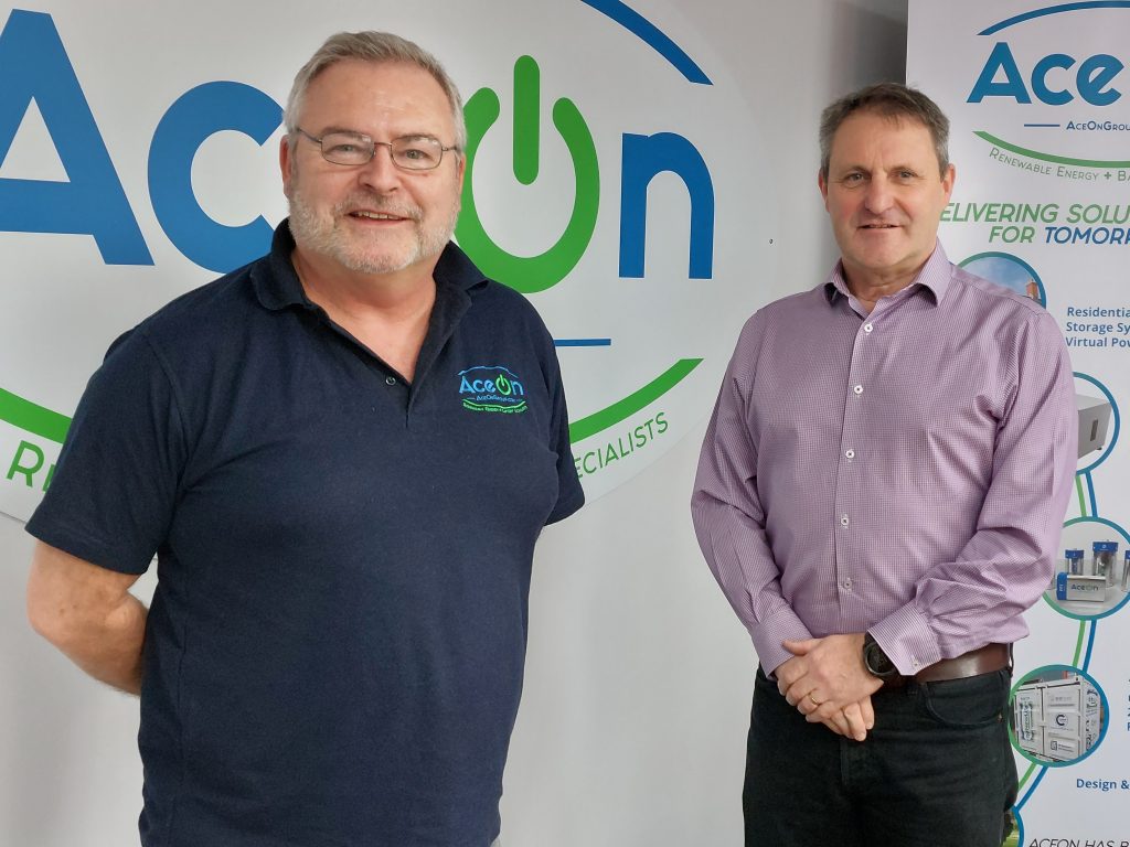 (l-to-r) Richard Partington, Managing director of AceOn Energy, and Ian Nellins, Shropshire Council's Cabinet member for climate change, natural assets and the green economy.