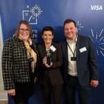 Pictured with the award, l-to-r: Helen Ball, town clerk, Shrewsbury Town Council; Tracy Darke, Shropshire Council's assistant director of economy and place; Seb Slater, Executive Director, Shrewsbury BID
