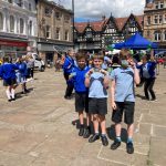 Mount Pleasant Primary School pupils Jensen, Evan and Dominic at the launch event of Beat the Street in Shrewsbury.