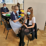 Skye McWilliams, Bridgnorth Endowed School, receives her vaccine