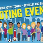 Cartoon people about a health promotion in Broseley and Barrow