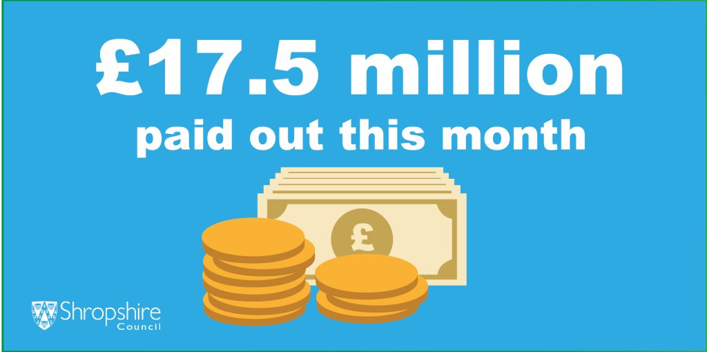 infographic showing business grants - £17.5m paid out during January 2021