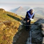 A person on Caer Caradoc paths