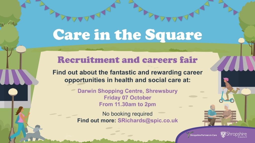 Care in the Square at The Darwin centre, Shrewsbury on 7 October infographic