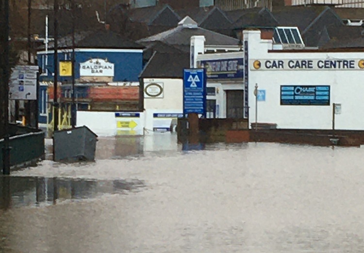 Chase Car Centre during the recent floods
