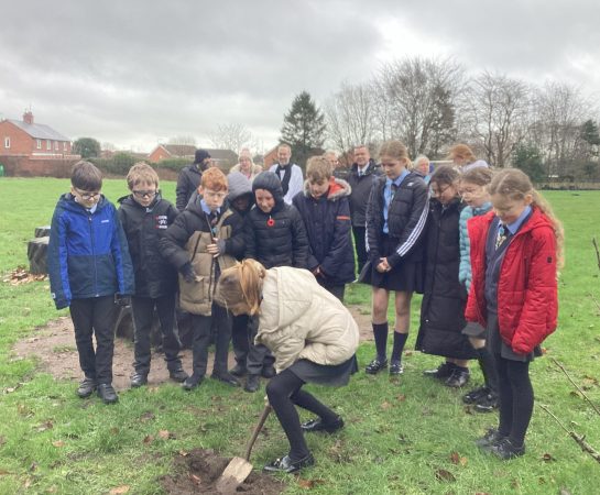 Children planting the tree