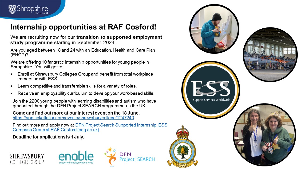 Internships at RAF Cosford infographic