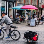A man cycling in Shrewsbury