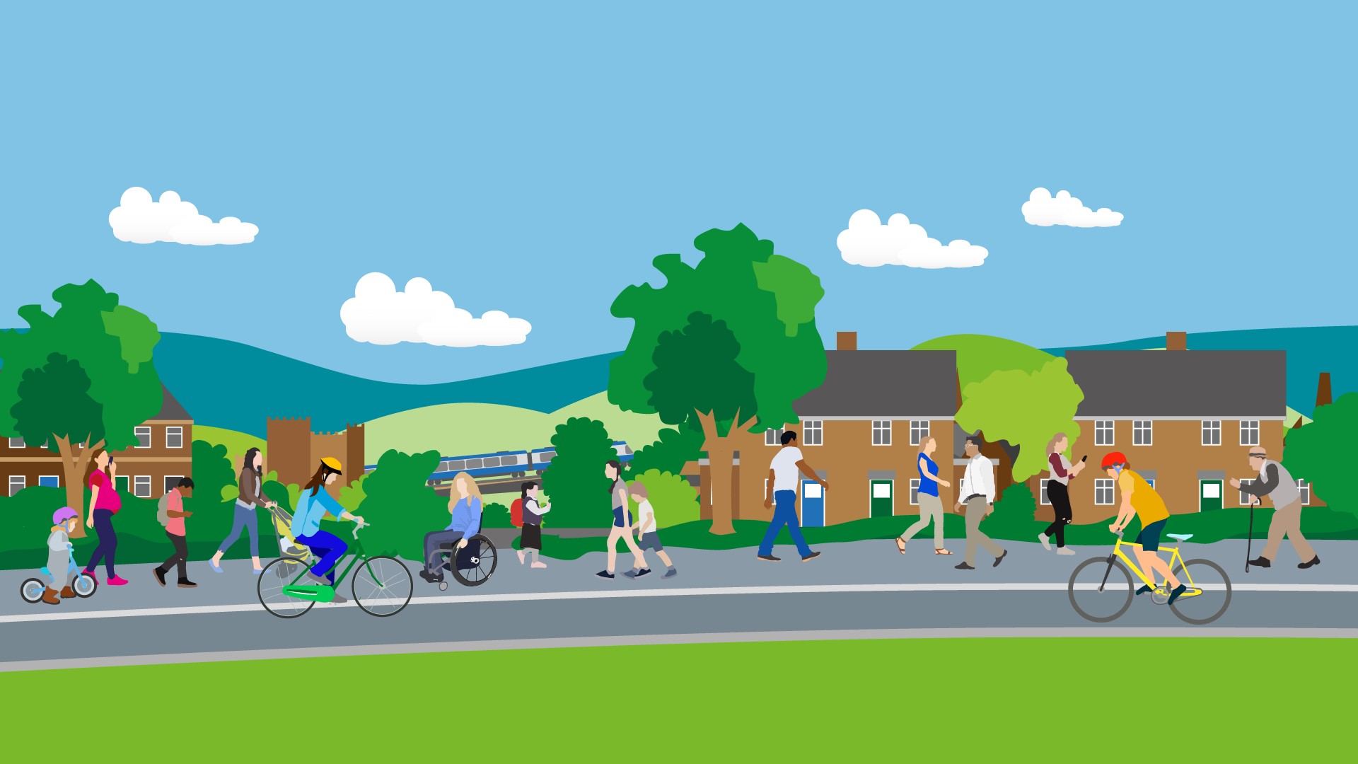 cycling and walking graphic - Shropshire Council Newsroom