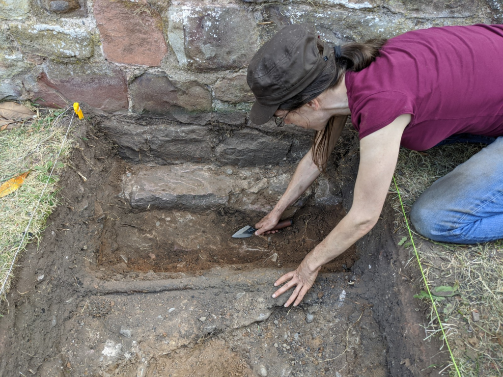 Morn Capper uncovers a second footing of the Castle curtain wall