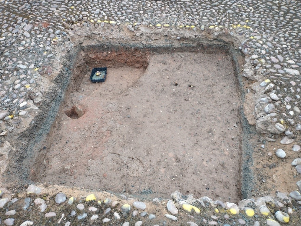 Alex’s completed postholes in Trench 3