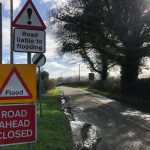 Road liable to flooding sign