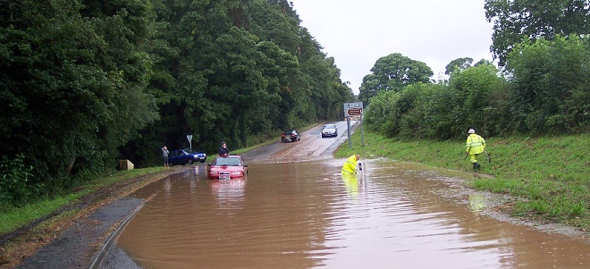 flooded road