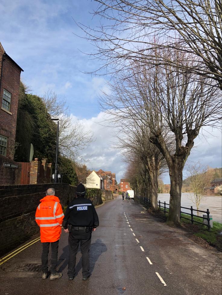 Floods: council officer and police working as part of multi-agency response