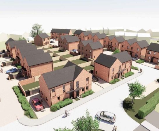 3D image of new housing planned at Firth Close, Monkmmor, Shrewsbury by Cornovii Developments Limited