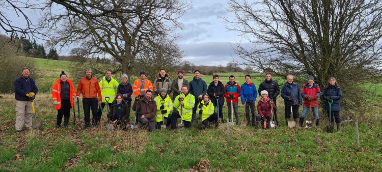 People at the recent planting of 200 trees in Habberley