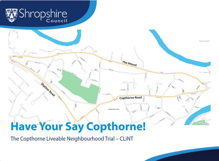 Map showing the area of Copthorne that would be covered by the trial