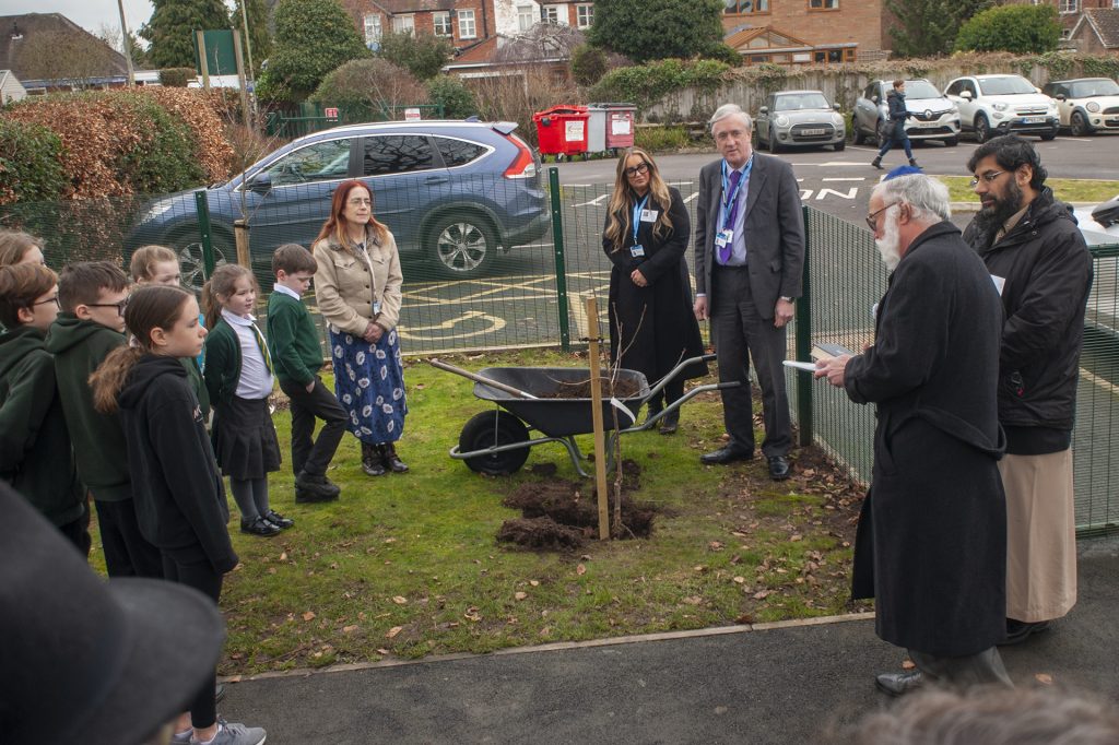 Holocaust Memorial Day 27 January 2023 - Mark Michaels prayer by planted tree at St John's