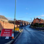 Longden Road, Shrewsbury - flooding road closure sign