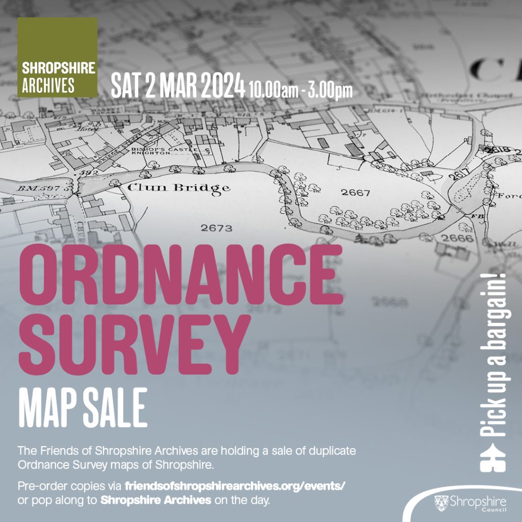 Map sale at Shropshire Archives on Sat 2 March 2024 infographic
