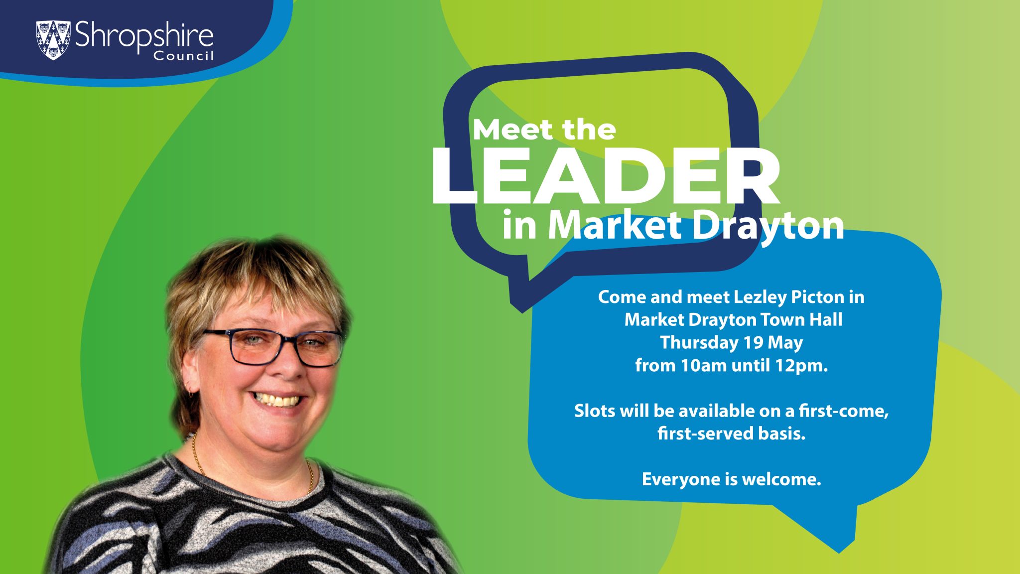 Meet the Leader in Market Drayton on Thursday 19 May from 10am until