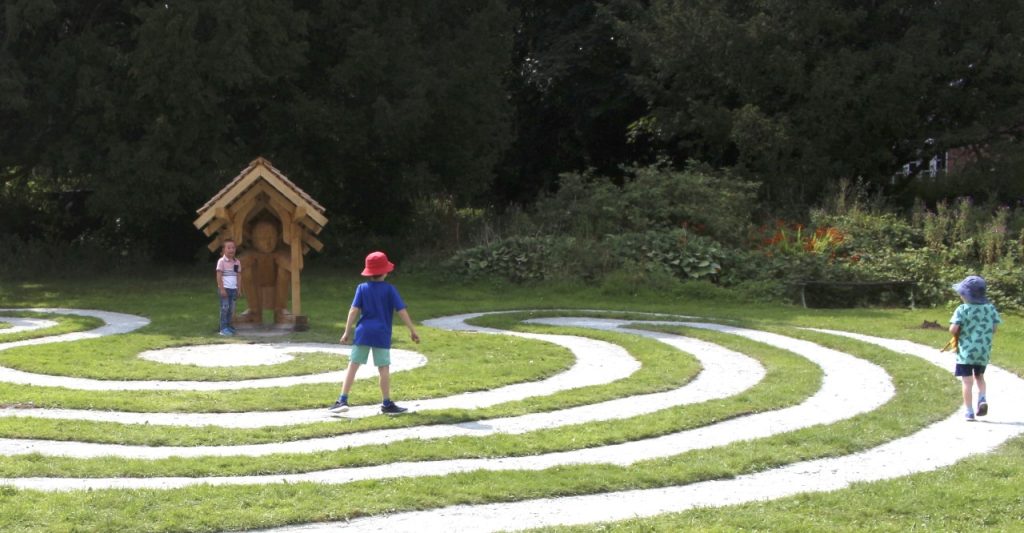 The new labyrinth is proving popular with children