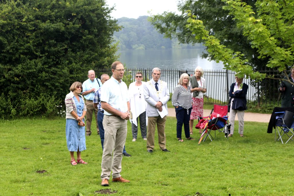 Richard Jebb, great-great nephew of Eglantyne and Dorothy at an informal ceremony to mark the completion of the memorial art installation