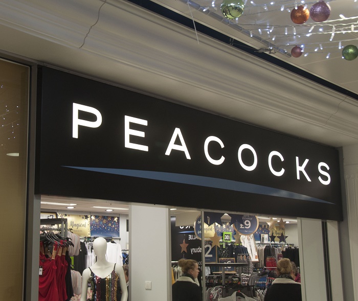 Peacocks shopfront