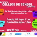 A poster advertising virtual drop in session for young people