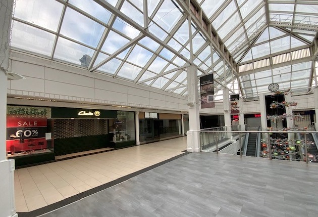 The top level of the Pride Hill Shopping Centre