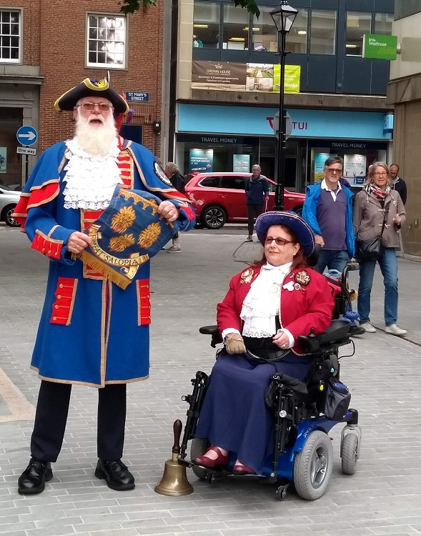 Town Crier Martin Wood, and his consort Sue Wood