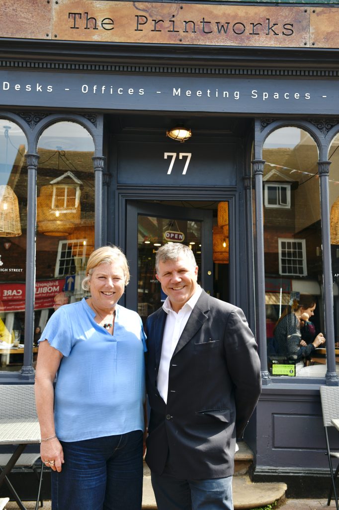 Sally Themans and Johnny Themans outside The Printworks, Birdgnorth