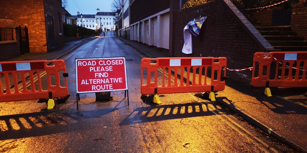 Road closure outside Quarry Swimming and Fitness Centre