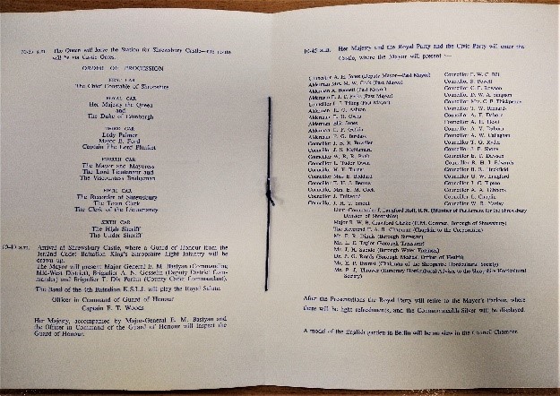 Photo: Programme of events from Shropshire Archives ref D 39.5 v.f.