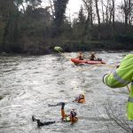 Ringway staff receiving throw-line training in the river from Shropshire Fire & Rescue Service.