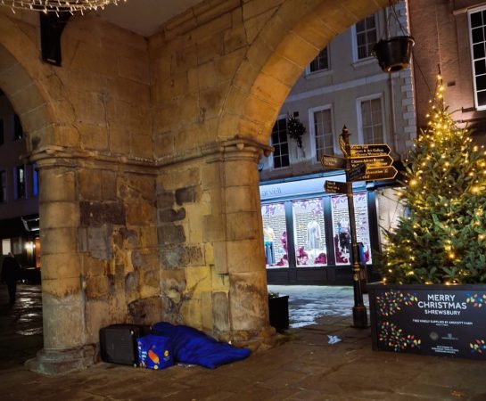 Person sleeping rough in Shrewsbury