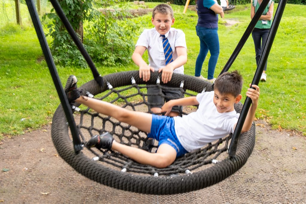 Children at the new play park.