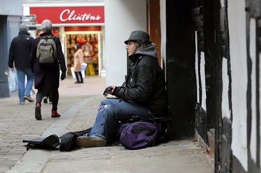 Rough sleeper in Shrewsbury