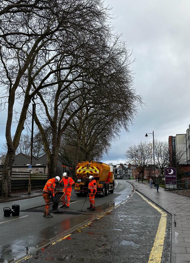 Work continuing on Smithfield Rd, Shrewsbury to get ready for reopening