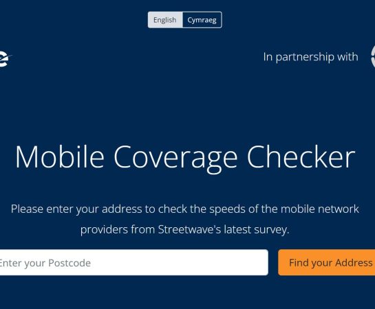 An image showing the search page of the mobile coverage website