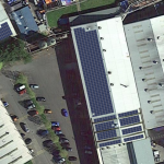 solar panels on a factory rooftop