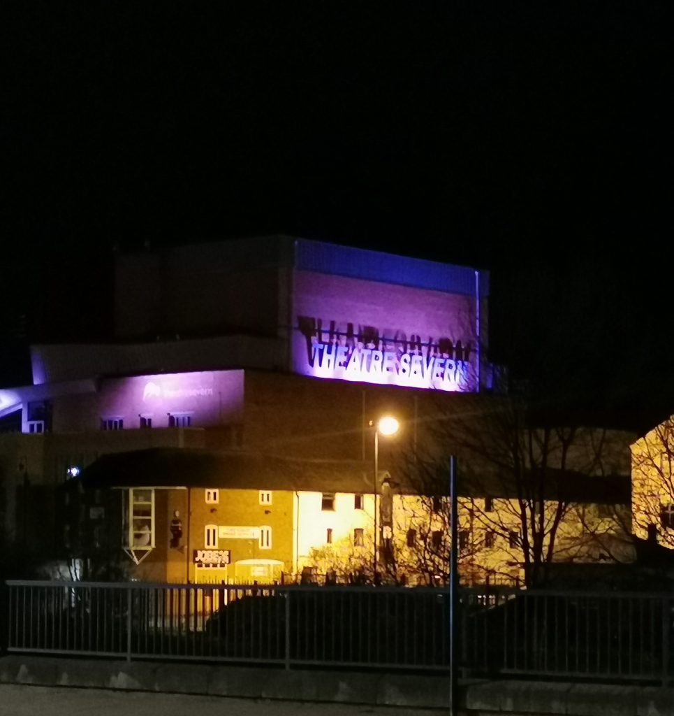 Theatre Severn, Shrewsbury lit up purple for Census 2021
