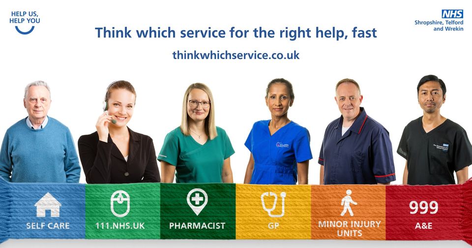 Doctors, nurses etc on a Think which service? this winter graphic