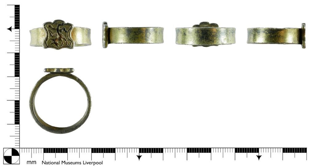 A complete silver gilt post medieval ring. Credit: National Museums Liverpool